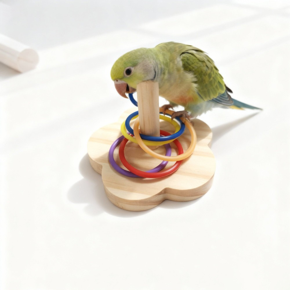 Gymnastic Ring Wood - 1PC Wooden Parrot Intelligence Training Toy