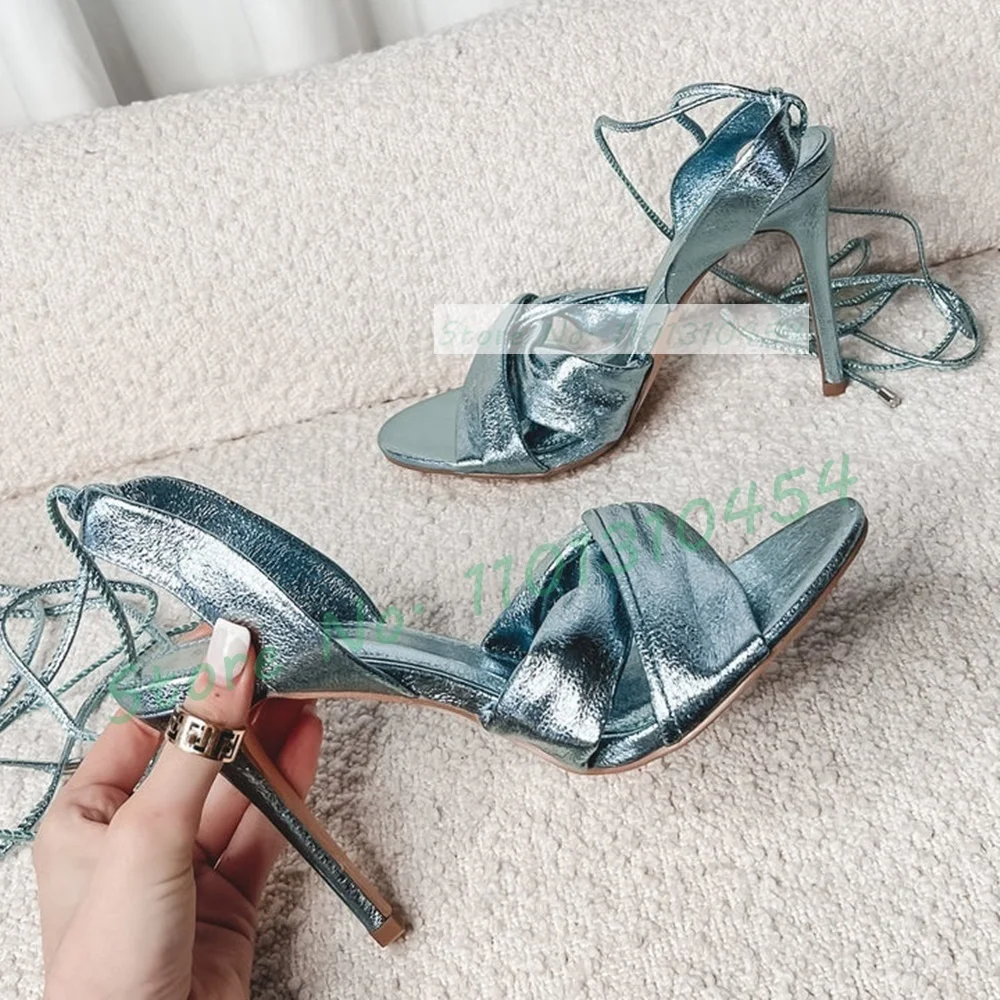 Metallic Blue Wrap Heeled Sand - đánh giá và giá Crossfit Ladies
