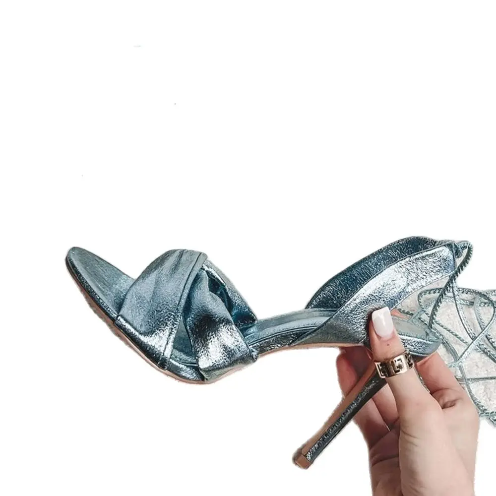 Metallic Blue Wrap Heeled Sand - đánh giá và giá Crossfit Ladies