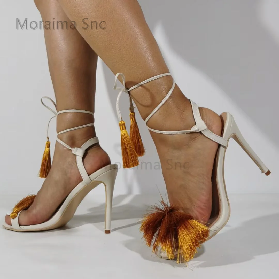 Tassel High Heels Strappy Sand - đánh giá và giá Crossfit Ladies